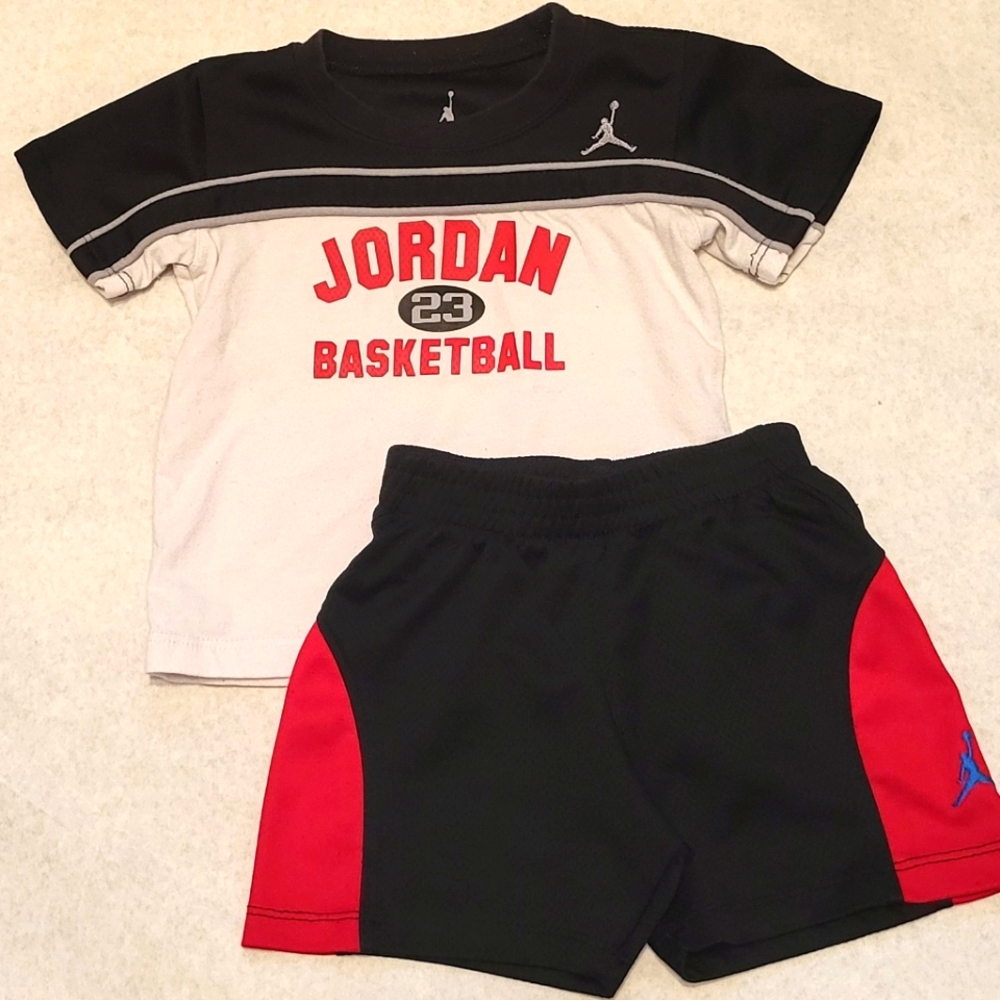 Jordan short sleeved tee shirt with matching athletic shorts